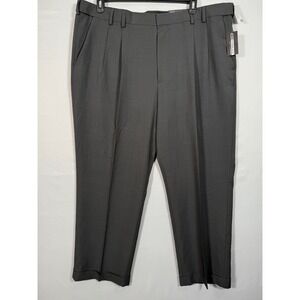 Van Heusen Men Big &Tall Double Pleat Dress Pant 44x29 Extender Waist Cuffed $79